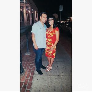 Collectif Hawaiian dress with faux bolero